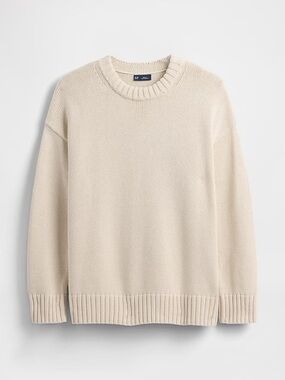 100% Cotton Cream Crewneck Sweater